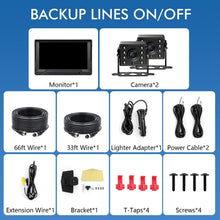 Load image into Gallery viewer, IP69 Waterproof 2-Channel Backup Camera with 7-Inch HD Display &amp; Wide Angle Lens