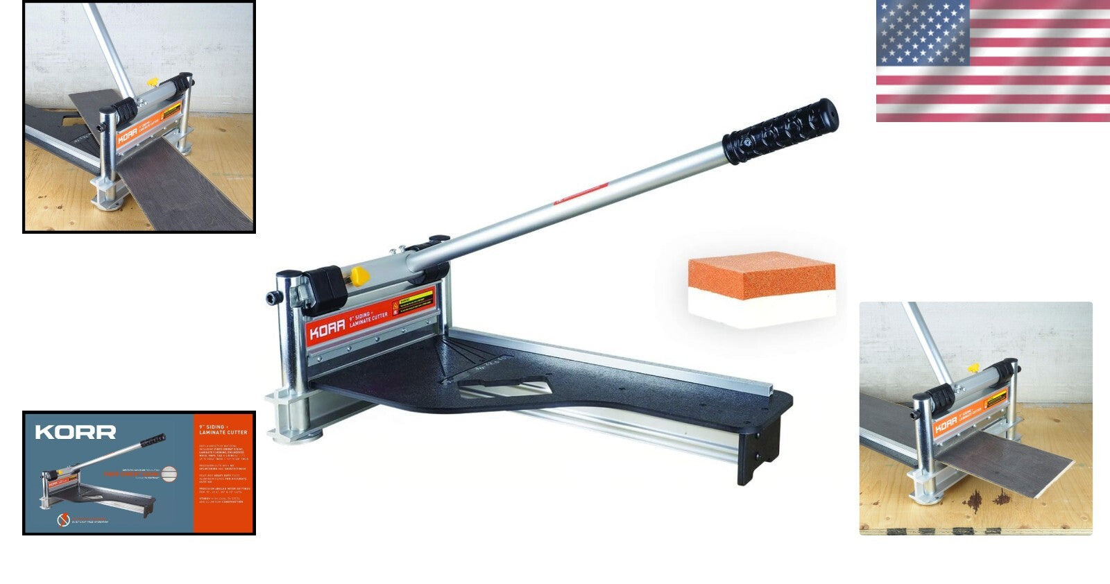 Compact 9" KORR Cutter for Laminate & Siding with Built-in Miter Settings