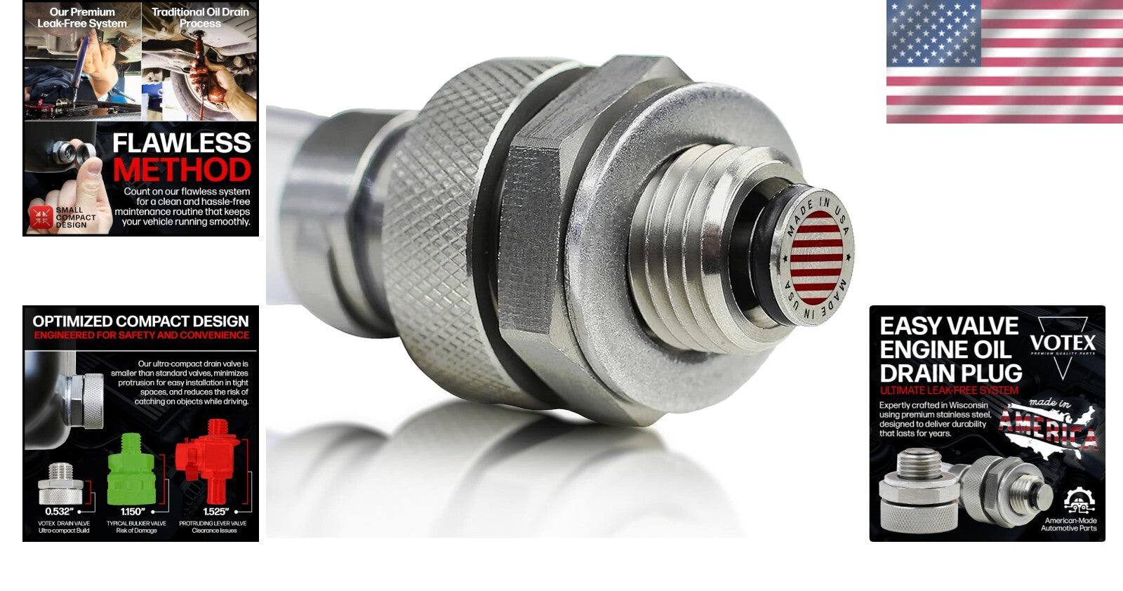 Premium Stainless Steel Quick Release Oil Drain Plug for Easy Install & Use