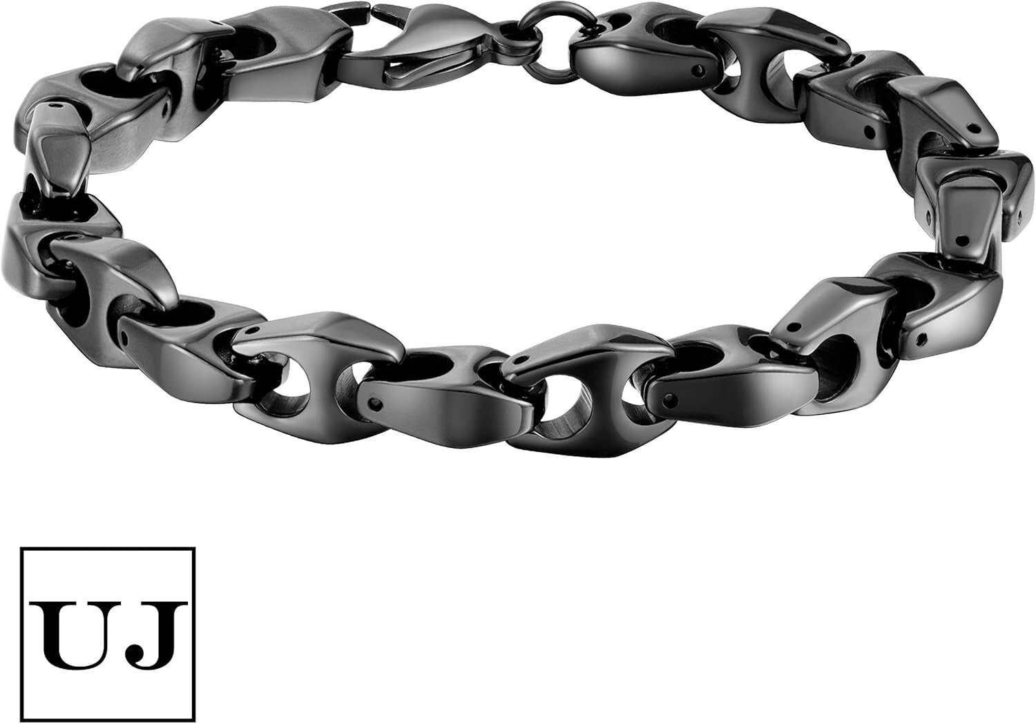 Stylish Men's Tungsten Carbide Bracelet - Heavy 3-Sided Links, Polished Finish