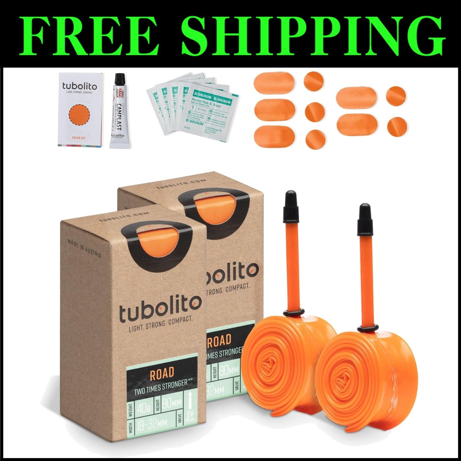 High-Performance 700C TPU Bike Tube with Double Puncture Protection - Pack of 2