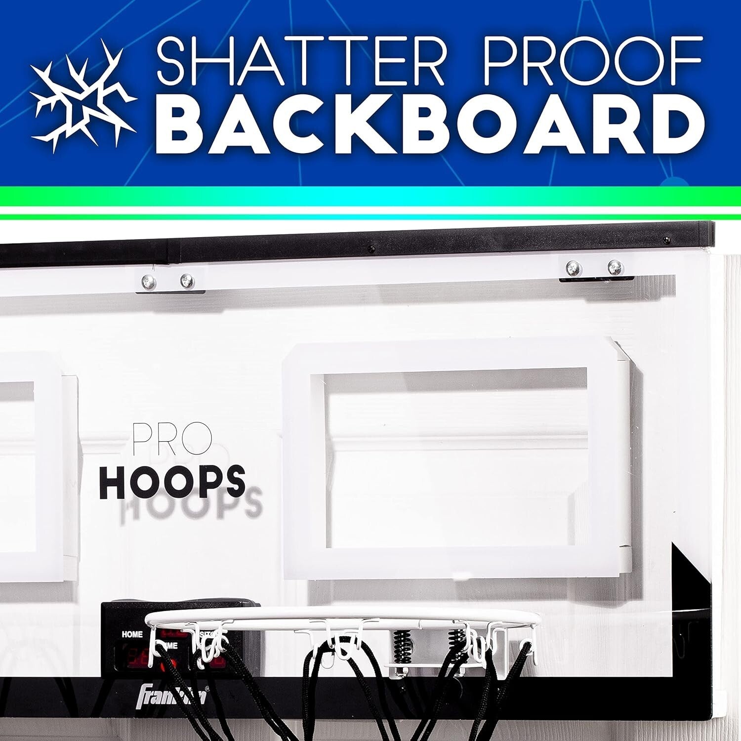 Light-Up Over-The-Door Indoor Basketball Hoops Set with Scoreboard & Balls