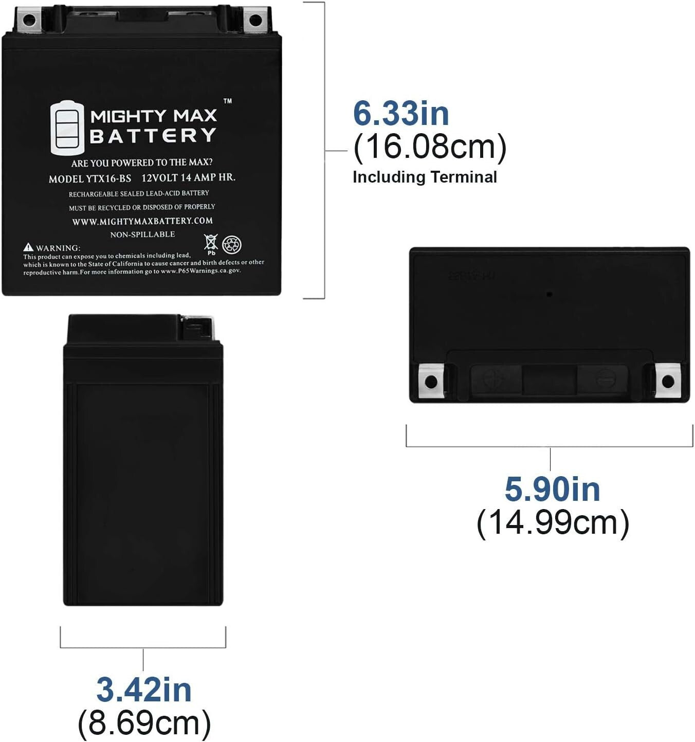 Heavy-Duty 12V 14AH SLA Motorcycle Battery - Shock Resistant, Ready to Install