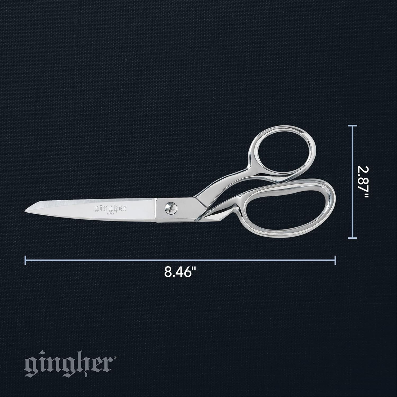 Ergonomic 8" Stainless Steel Fabric Scissors with Ambidextrous Handle and Sheath