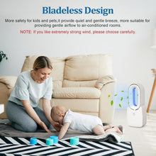Load image into Gallery viewer, Quiet Bladeless USB Fan with Colorful LED Light - Ideal for Bedrooms &amp; Offices