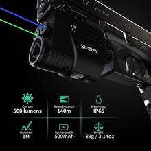 Load image into Gallery viewer, Rechargeable Tactical Pistol Light with Adjustable Dual-Laser Beam Power