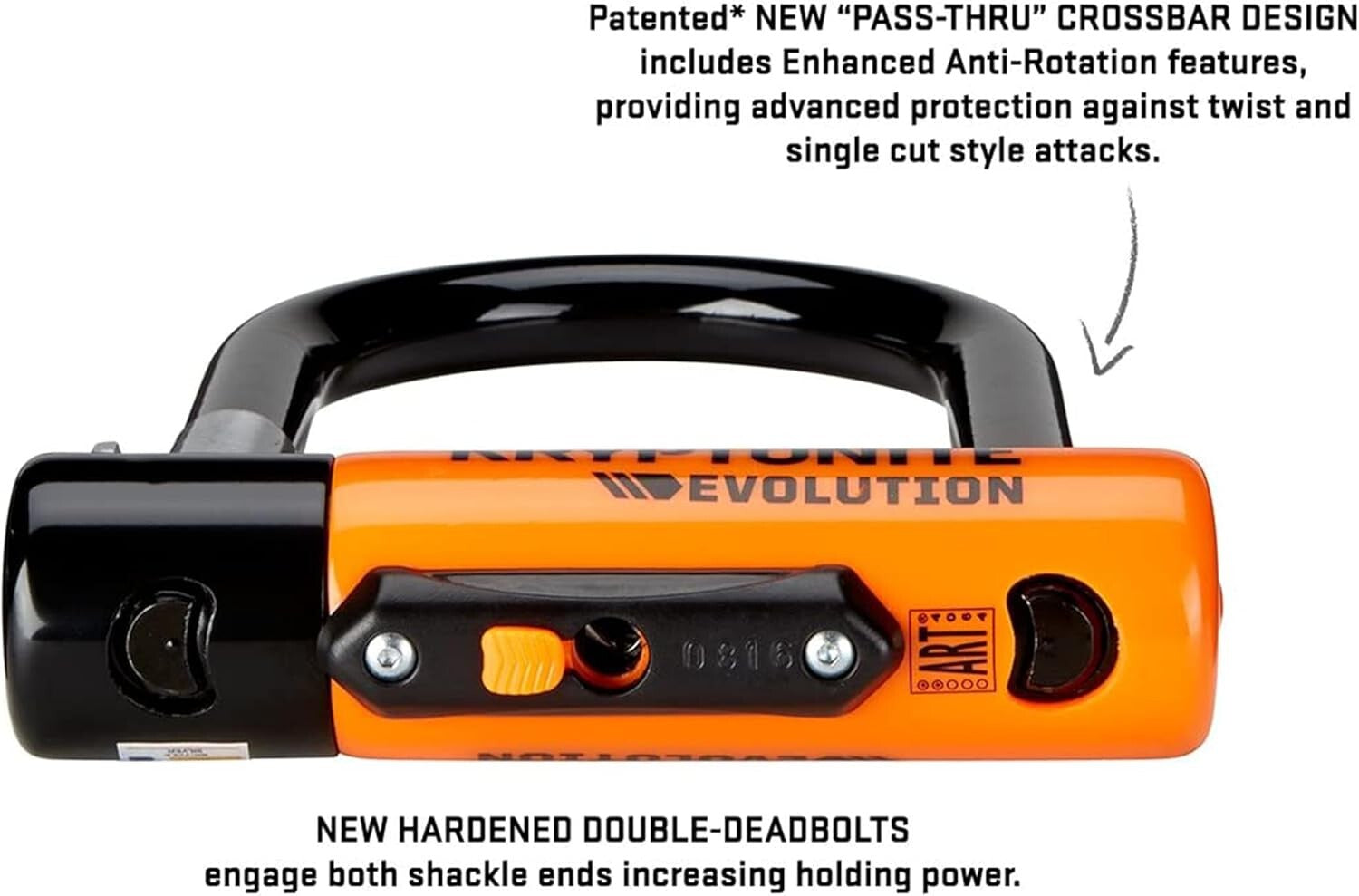 13mm U-Lock with 4ft Security Cable & Ergonomic Keys - Durable Anti-Theft Lock