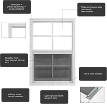 Load image into Gallery viewer, Weather-Resistant 2-Pack Small Aluminum Shed Windows with Adjustable Ventilation