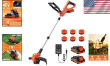 Load image into Gallery viewer, 20V 12" Cordless String Trimmer &amp; Edger with Auto Feed - 2 Batteries Included