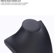 Load image into Gallery viewer, Modern Freestanding Necklace Display Holder - Sturdy Leather Jewelry Bust H15.34