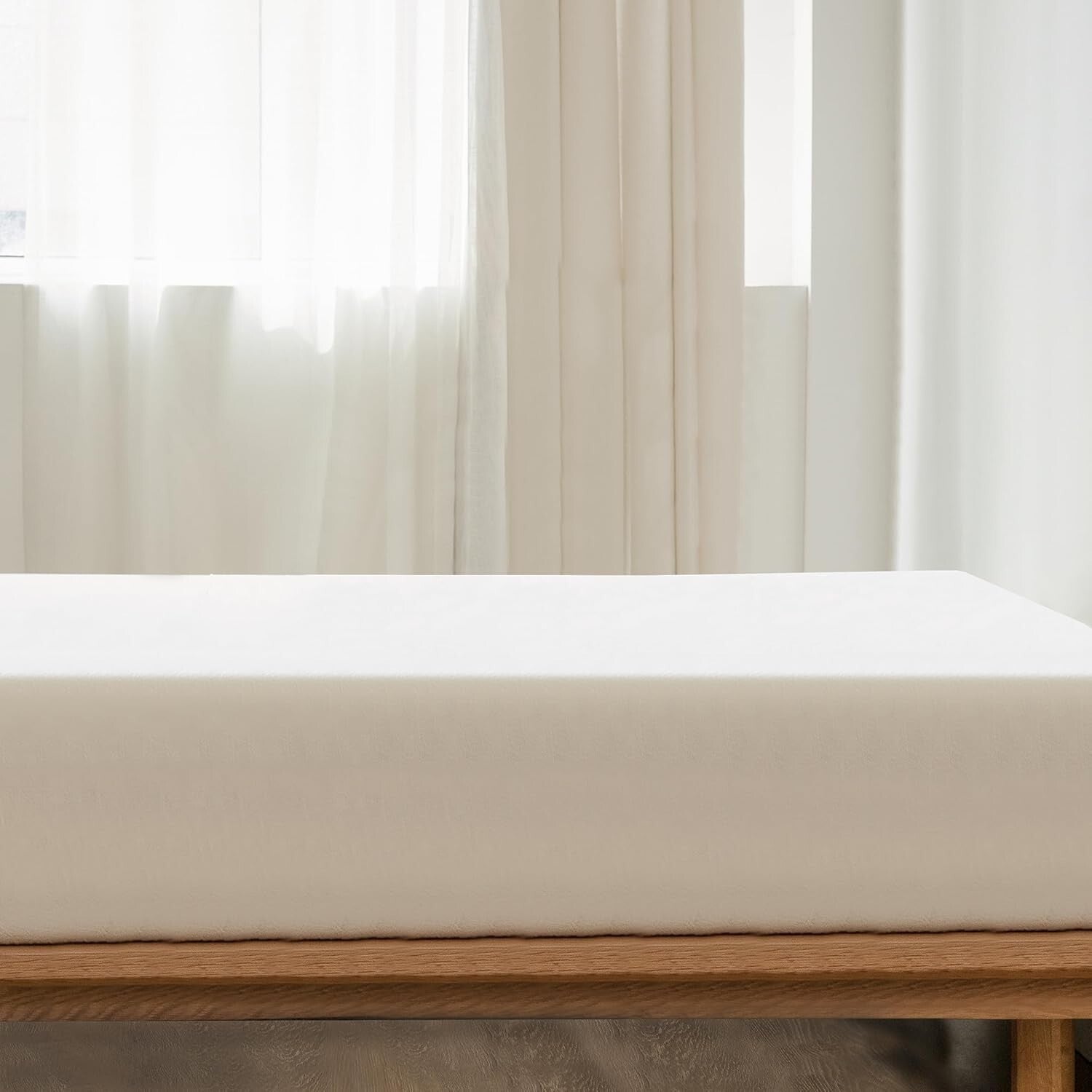 Queen Fitted Bottom Sheet - 100% Washed Cotton, Cream White, 17" Deep Pocket