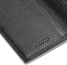 Load image into Gallery viewer, Luxury Italian Leather Checkbook Cover &amp; Card Holder - Pebbled Black Elegance