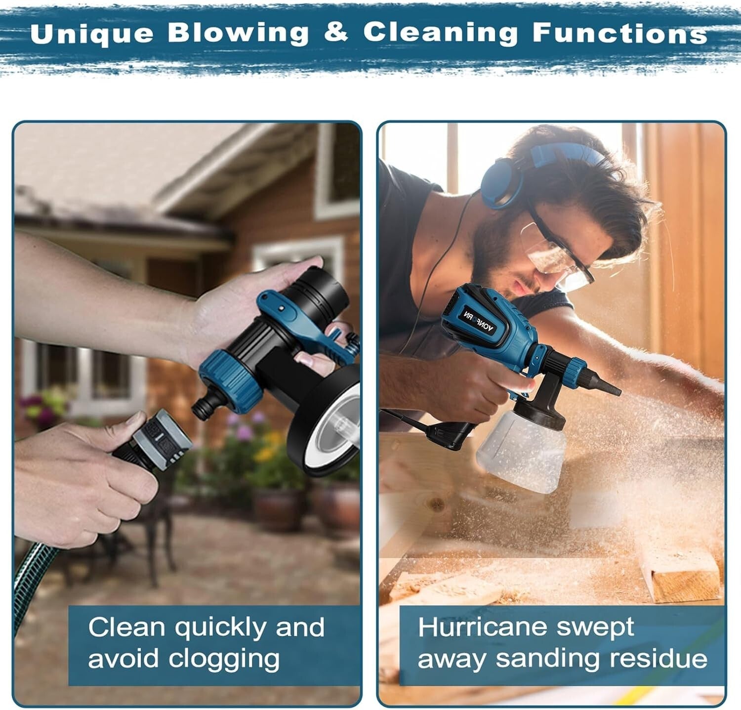 Adjustable Flow 700W Paint Sprayer - 4 Nozzles & Easy Cleaning for All Projects