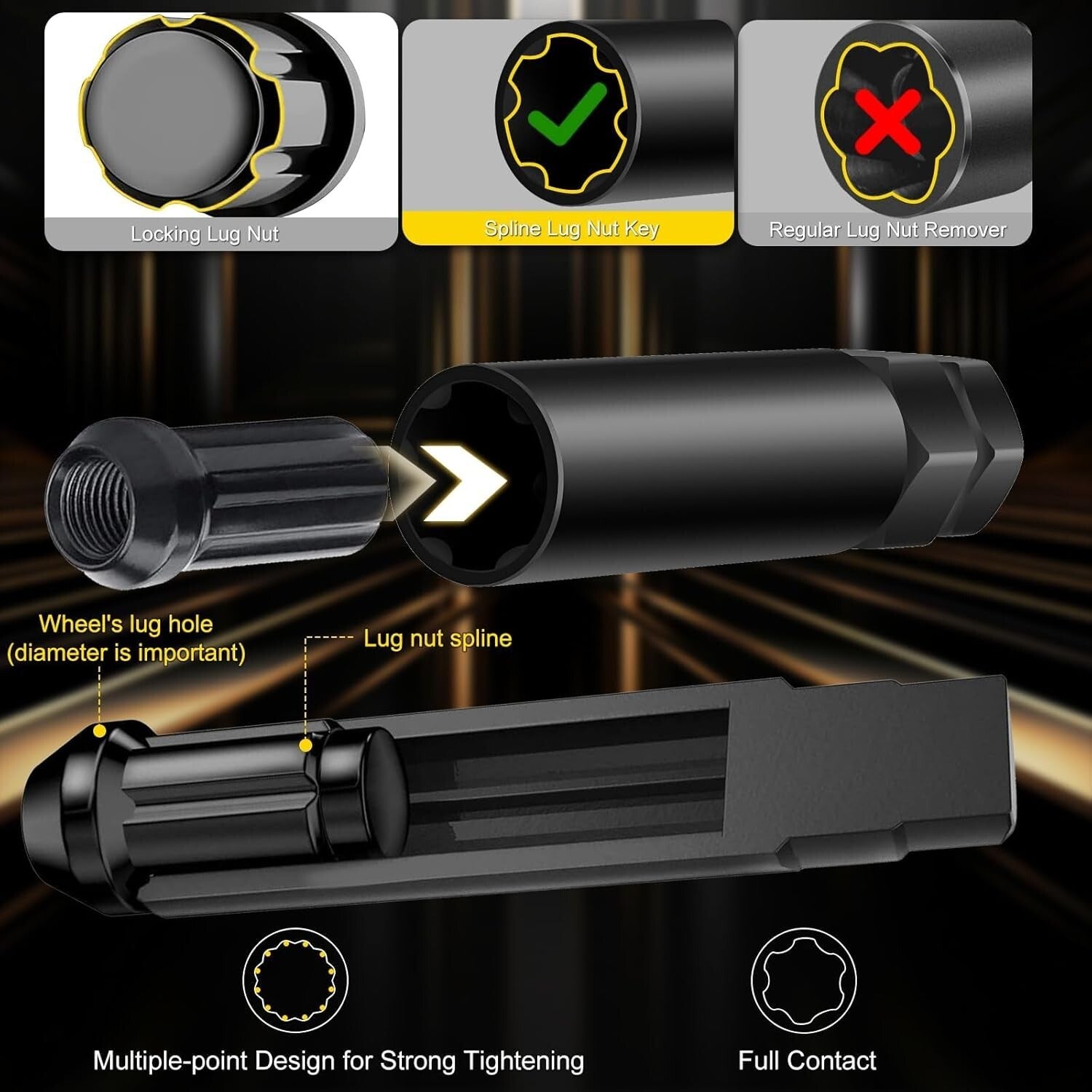 Effortless Wheel Maintenance with 16-Piece Lug Nut Key Set - Durable Steel