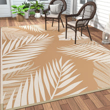 Load image into Gallery viewer, Durable Outdoor Rug with Palm Leaf Design - Ideal for Deck, Porch, and Beach