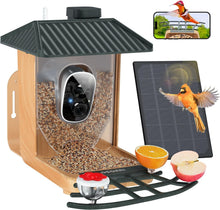 Load image into Gallery viewer, Solar Powered Bird Feeder with AI Camera - Capture Bird Moments in 1080P HD