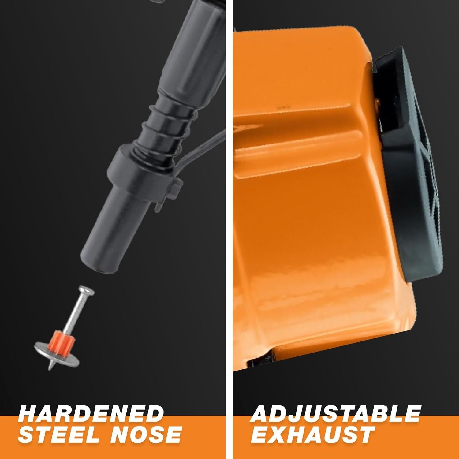 Pneumatic 3" Single Pin Concrete Nailer with Case - Heavy-Duty Tool for Pro Use