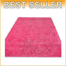 Load image into Gallery viewer, Soft Absorbent Chenille Bath Mat 36 x 60 - Non-Slip Runner in Vibrant Hot Pink