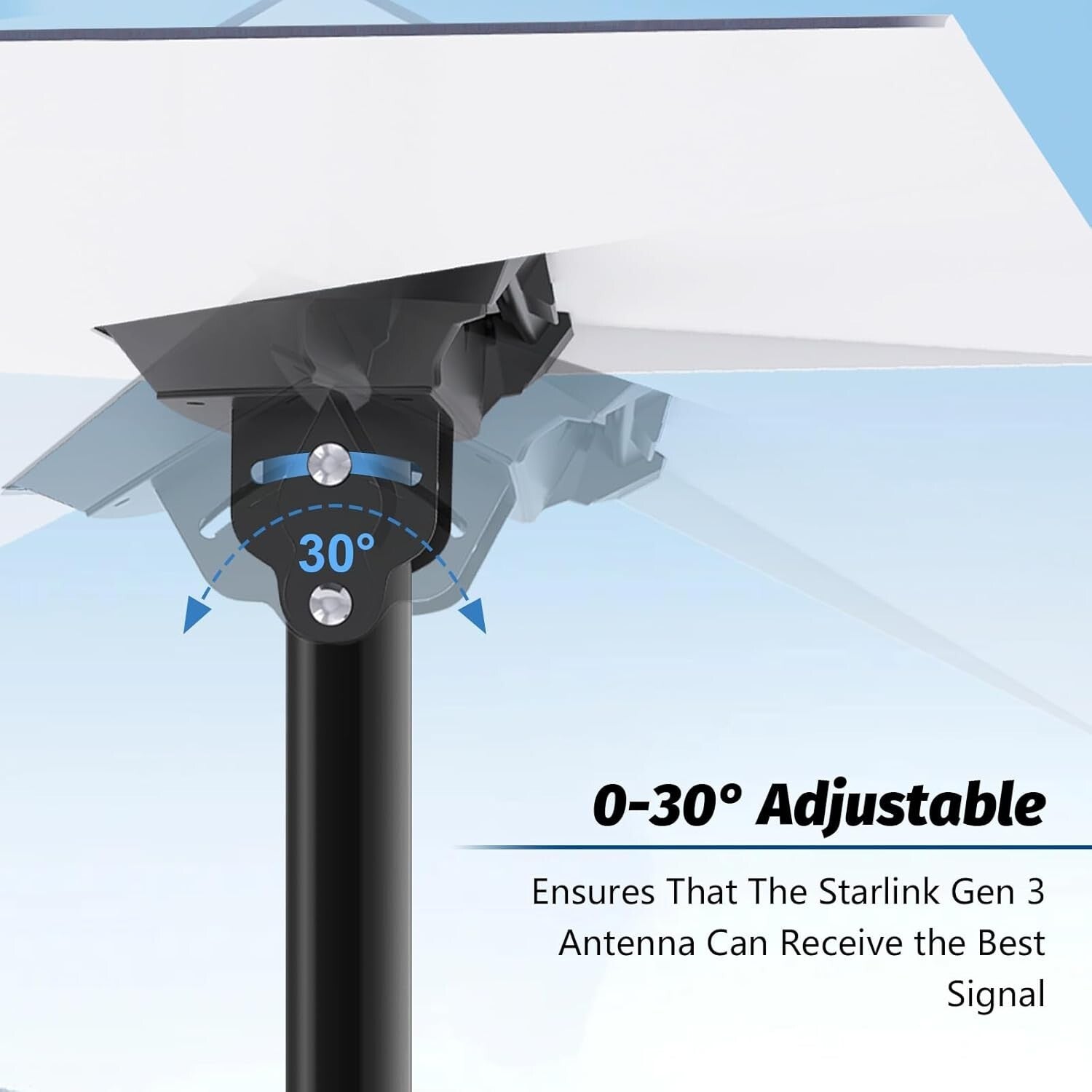 Durable Alloy Steel Starlink Gen 3 Mount, Adjustable for Optimal Signal Angle
