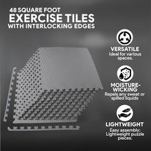 Load image into Gallery viewer, Professional Grade EVA Puzzle Exercise Mat - Covers 48 Sq Ft for All Sports