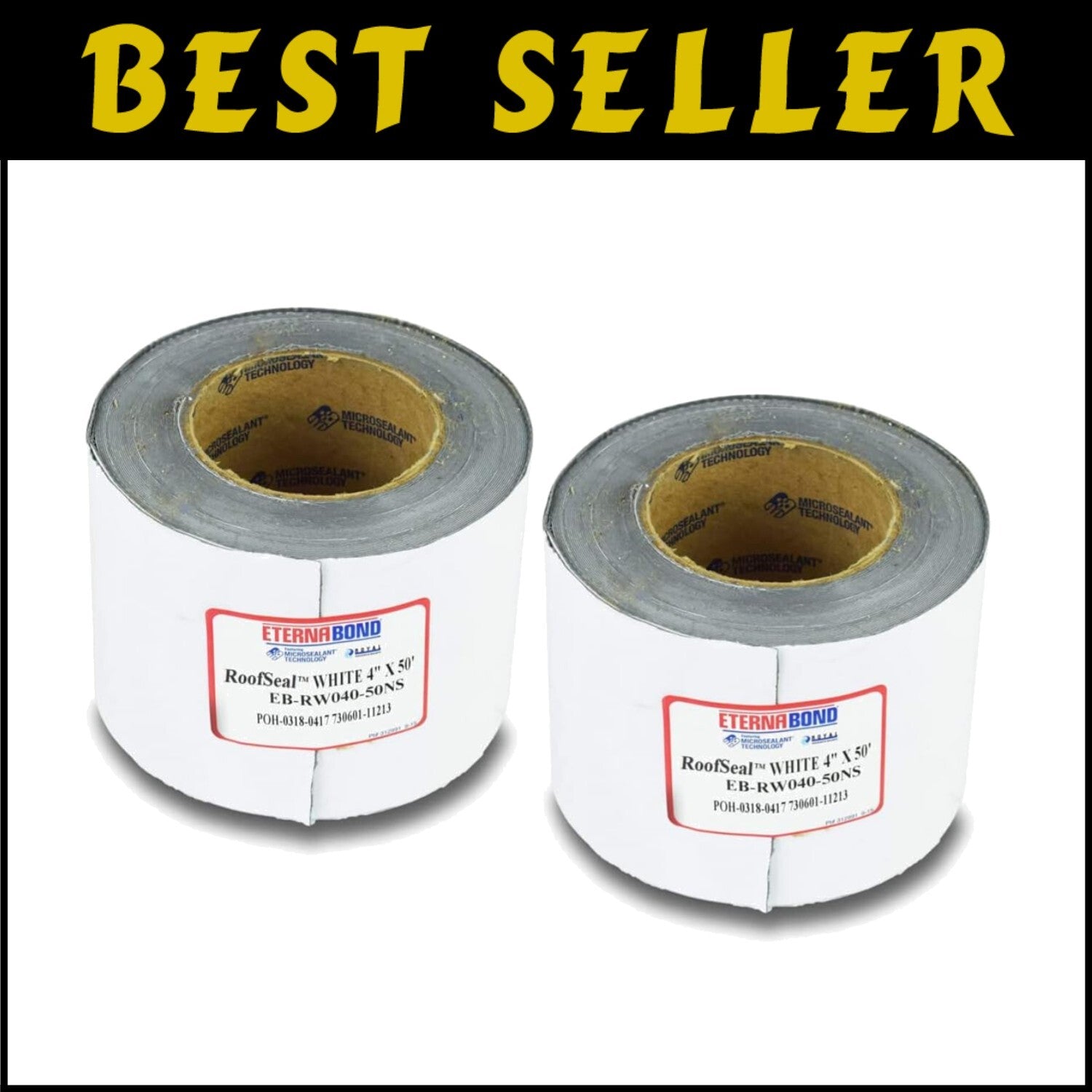 Professional-Grade 4" x 50' Roofseal Sealant Tape for Leak Repair - Pack of 2
