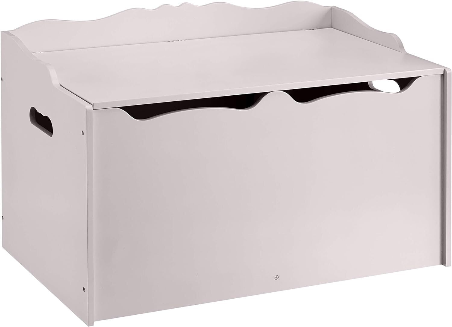 Stylish Kids Toy Box Organizer in Gray, Wooden Storage Chest, 30"x18"x19"