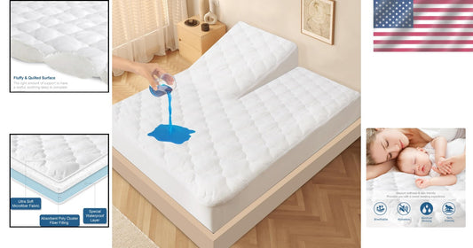 Deep Pocket Waterproof Split Top King Mattress Protector with Stain Protection