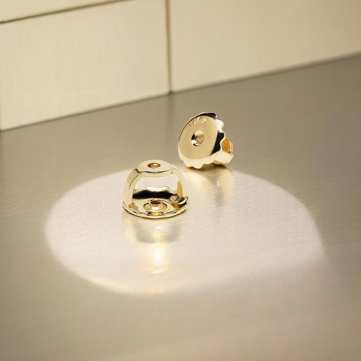 Threaded 14K Yellow Gold Earring Back, Polished & Skin-Safe - 0.040" Post