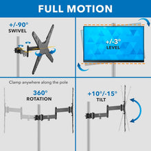 Load image into Gallery viewer, Extendable Pole Mount for TVs &amp; Monitors 32" - 55", Fits 1.1" to 1.96" Poles