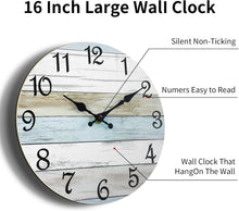 Load image into Gallery viewer, Elegant 16" Battery-Operated Wall Clock - Rustic Decor for Living Room &amp; Office