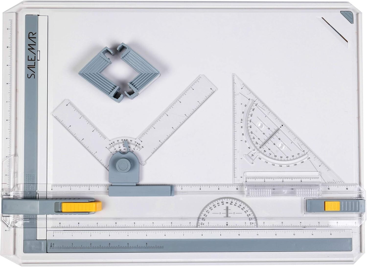 A3 Drafting Table with Inch Scale Ruler & Protractor - Lightweight Drawing Board