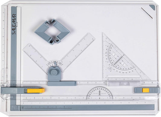 A3 Drafting Table with Inch Scale Ruler & Protractor - Lightweight Drawing Board