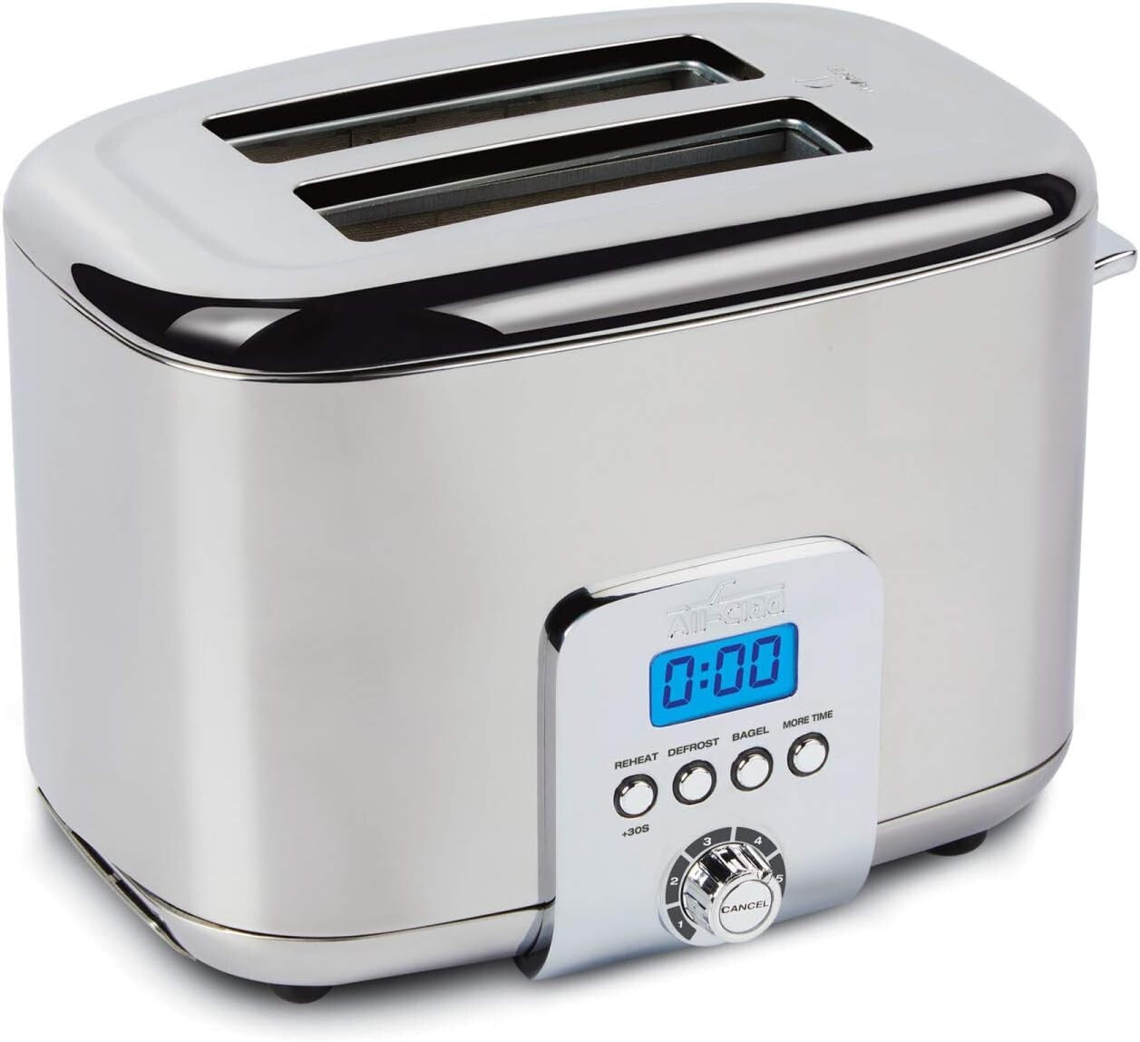 Elegant 2-Slice Stainless Steel Toaster with LED Display and 6 Browning Levels