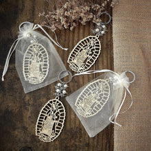 Load image into Gallery viewer, Set of 50 Our Lady of Guadalupe Wood Keychains in Organza Bags for Baptism