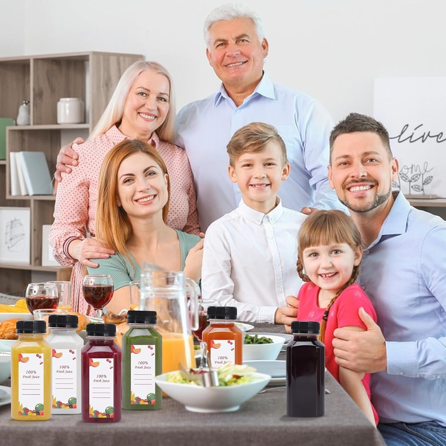 8 oz Lightweight Clear Plastic Juice Bottles - Perfect for DIY Beverages