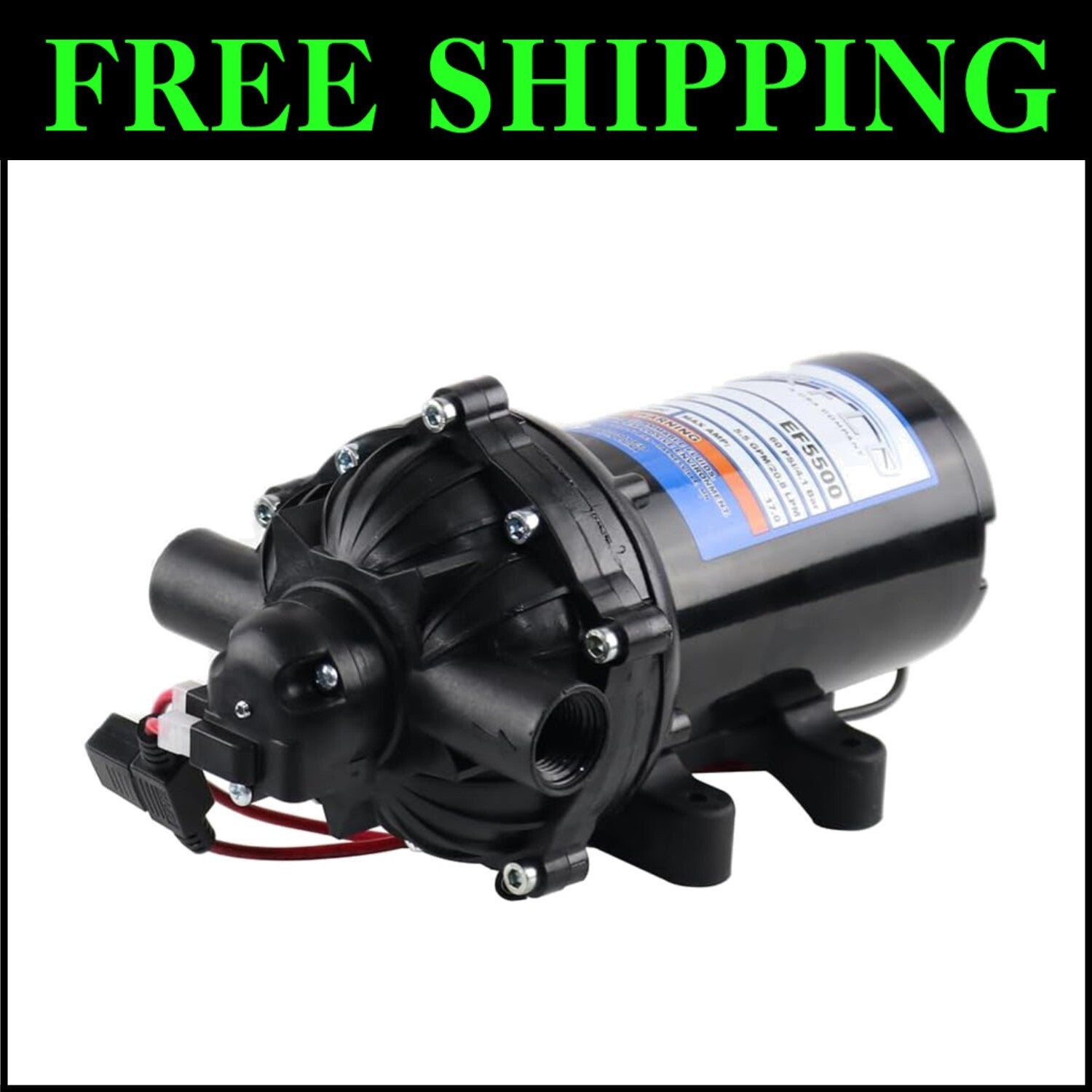 Corrosion-Resistant 12V Pump - 5.5 GPM Flow Rate for Versatile Applications