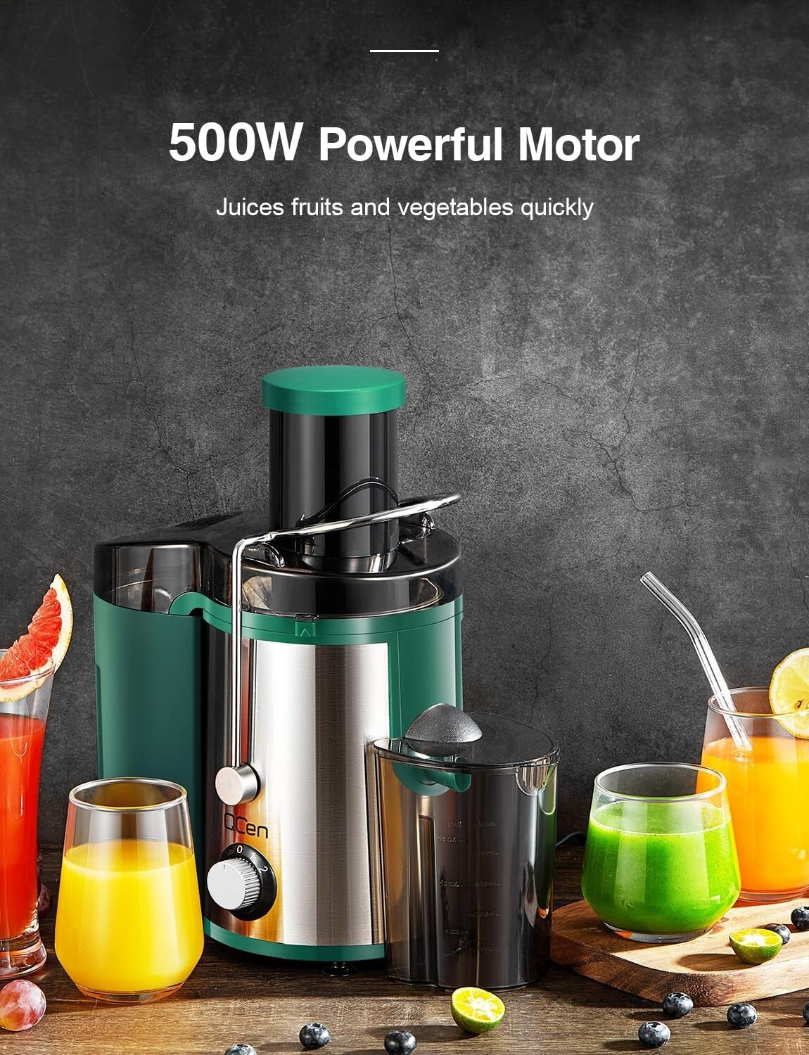 Dishwasher Safe Juicer Machine with Wide Mouth & 2 Speeds – Effortless Juicing