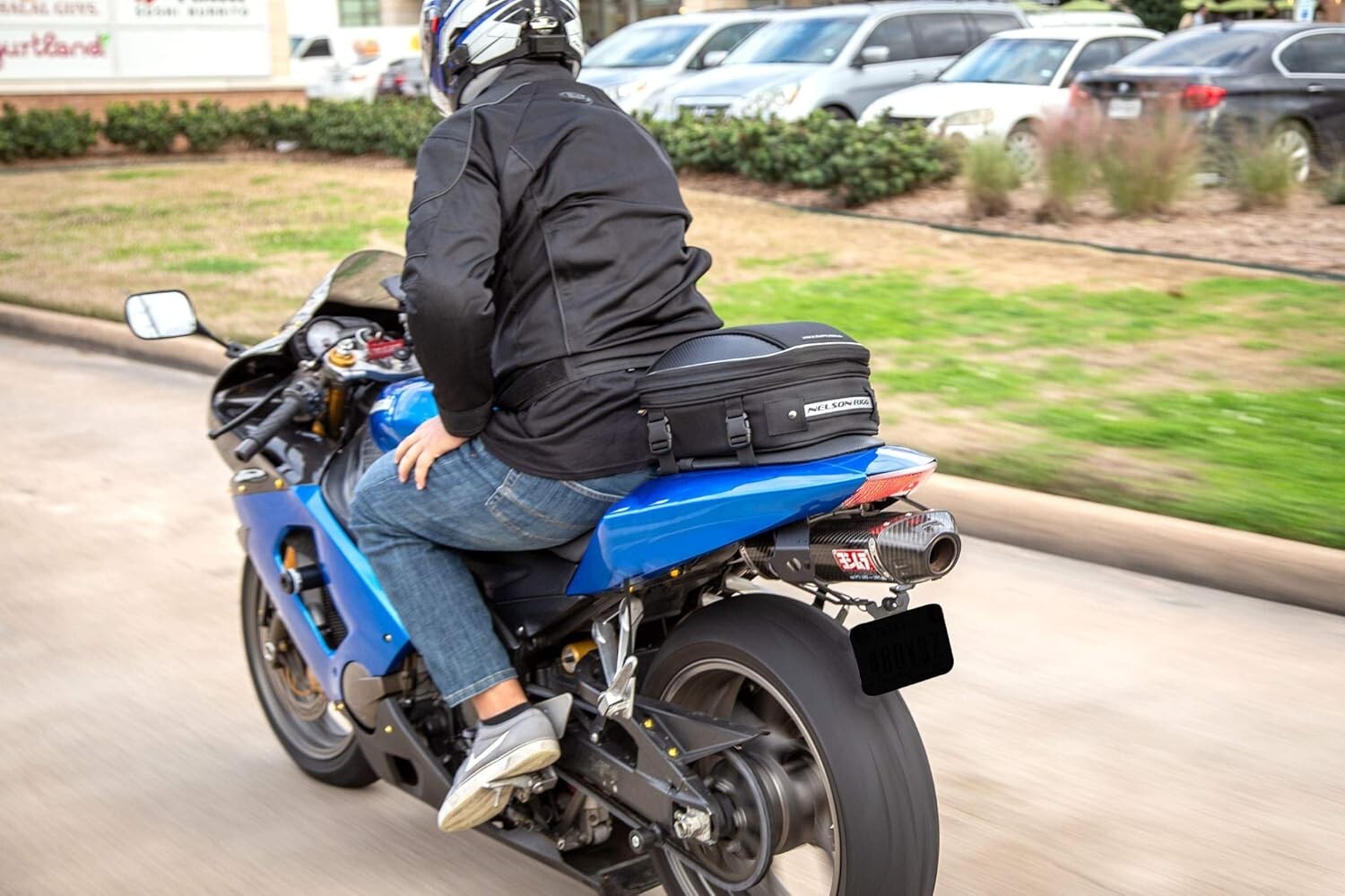 Black Commuter Sport Motorcycle Tail Bag – Waterproof with Reflective Accents