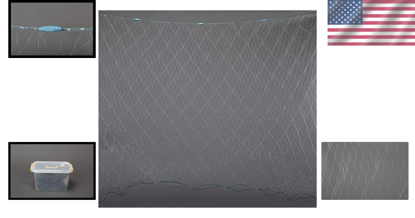 Professional Grade 7ft Fishing Seine Net with 1.8 Inch Mesh & Storage Bucket