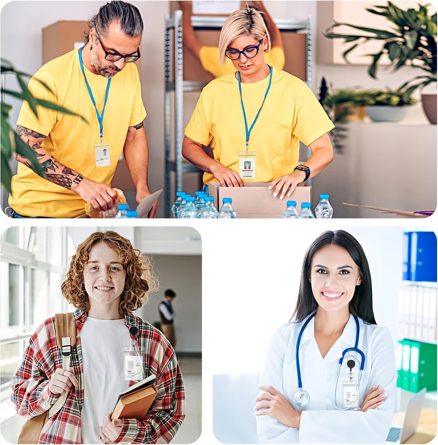 Best Value 200-Pack ID Badge Holders with Secure Zip Closure and PVC Material