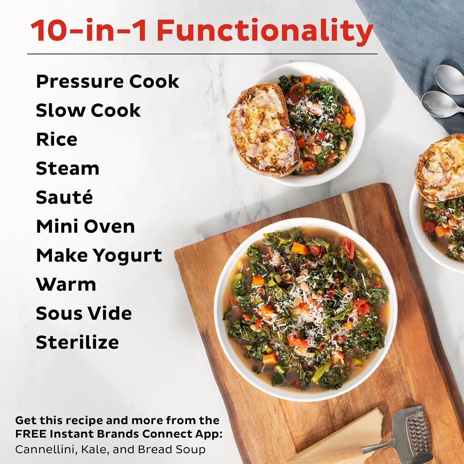 All-in-One 8 QT Programmable Cooker with Stainless Steel Pot & Recipe App