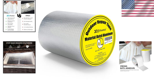 Strong Self-Adhesive Aluminum Tape for Metal Roof & Boat Leak Repair - 6"W