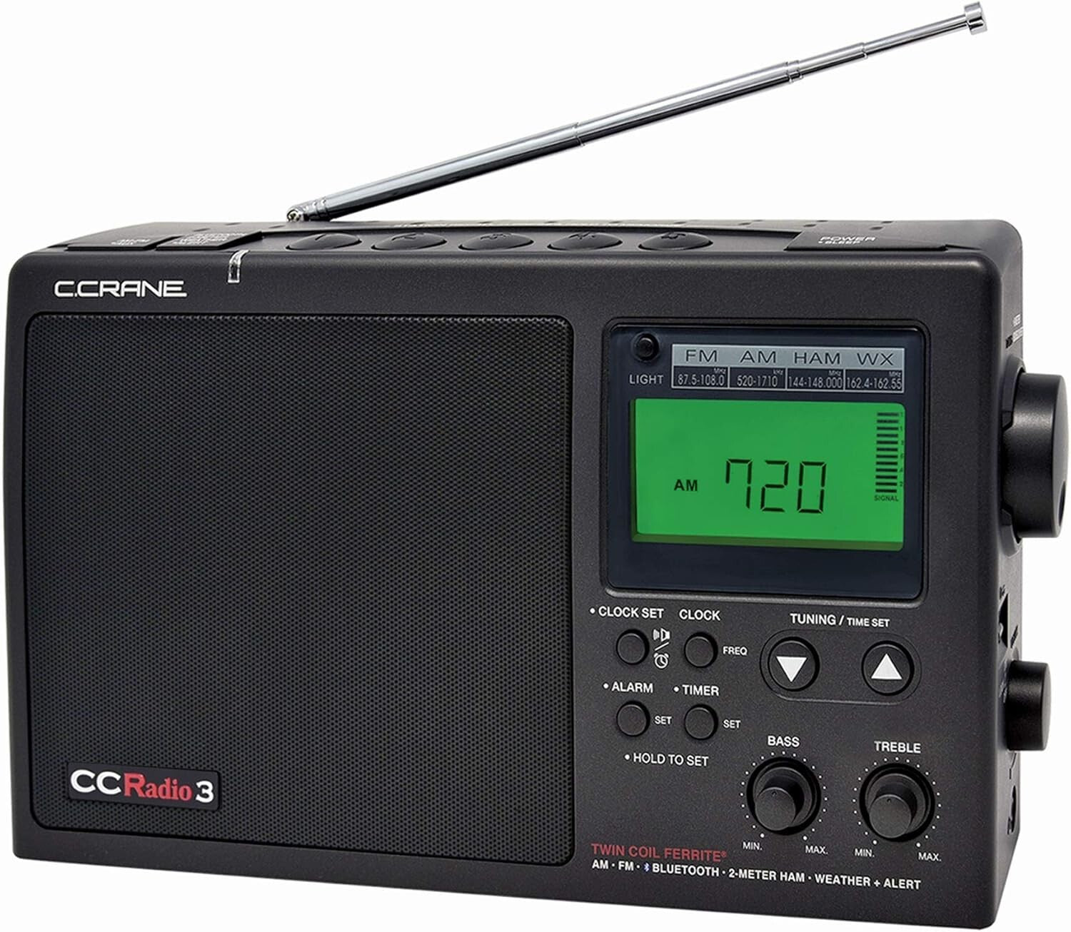 C. Crane CCRadio 3: Long-Range AM/FM Bluetooth Portable Radio with NOAA Alert