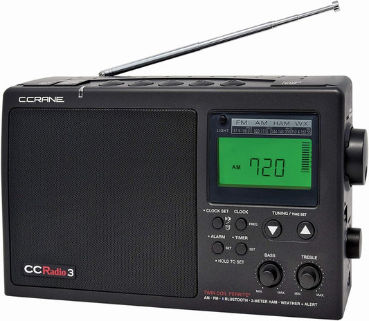 C. Crane CCRadio 3: Long-Range AM/FM Bluetooth Portable Radio with NOAA Alert