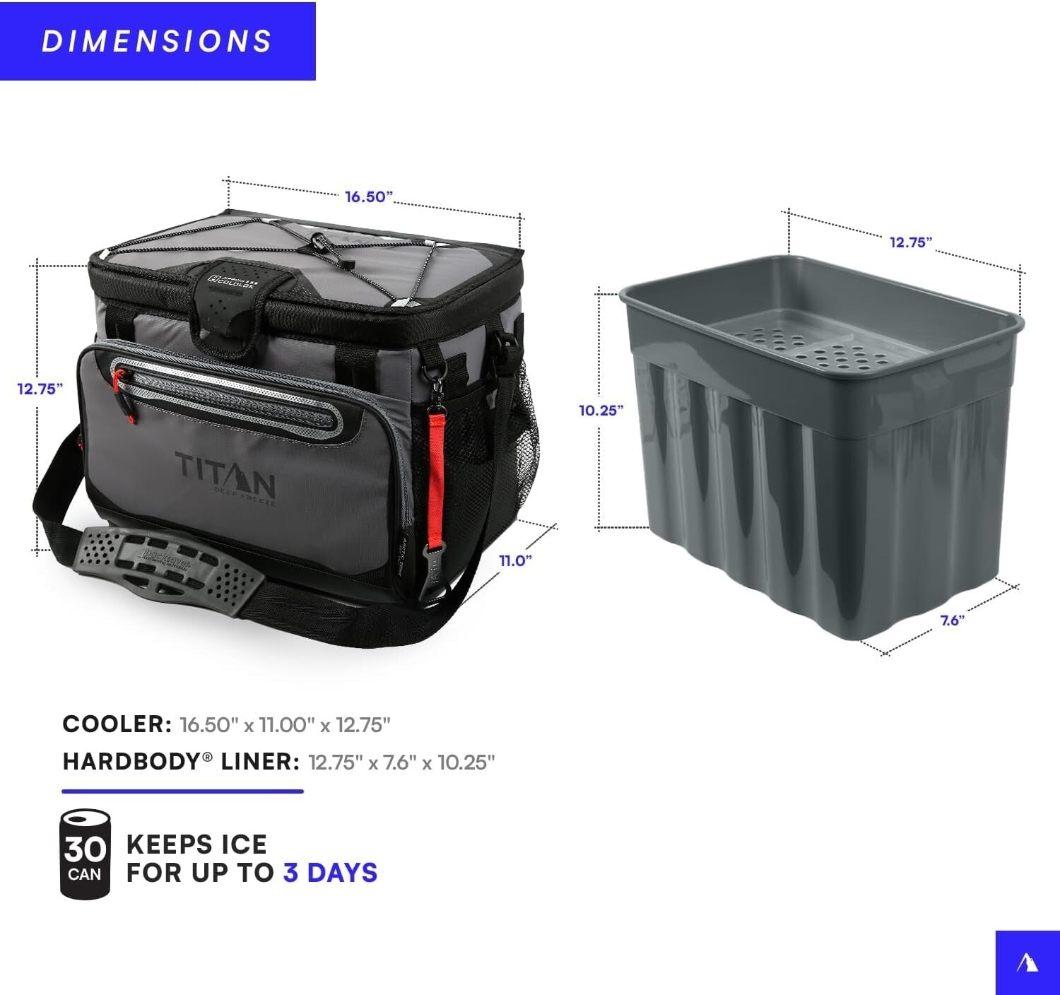 Deep Freeze Cooler with HardBody Liner - Perfect for Picnic, Fishing & Camping