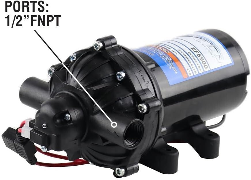 Fiberglass-Reinforced 12V Diaphragm Pump - Ideal for Agricultural Applications
