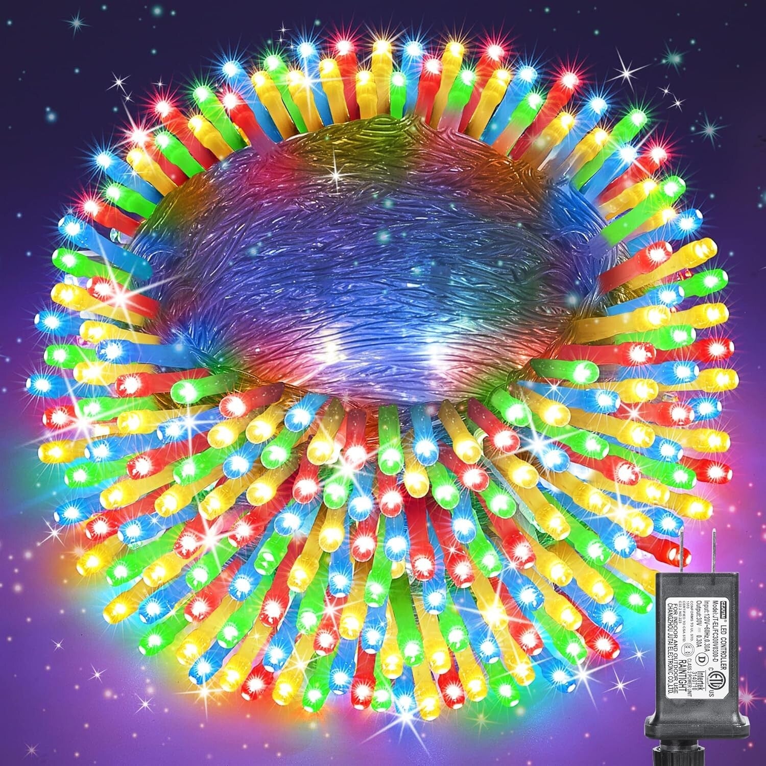 Multicolor Christmas String Lights - 338Ft LED with 8 Modes & Waterproof Design