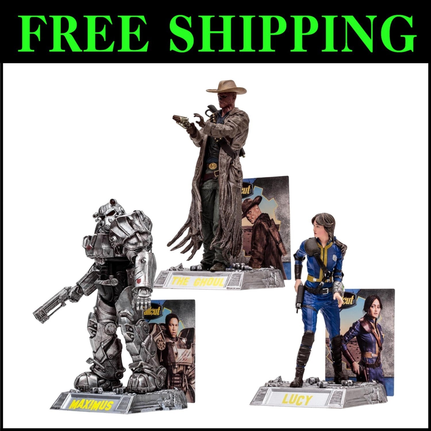 Fallout Movie Maniacs 3 Pack: Lucy, Maximus & The Ghoul - Gold Label Exclusive