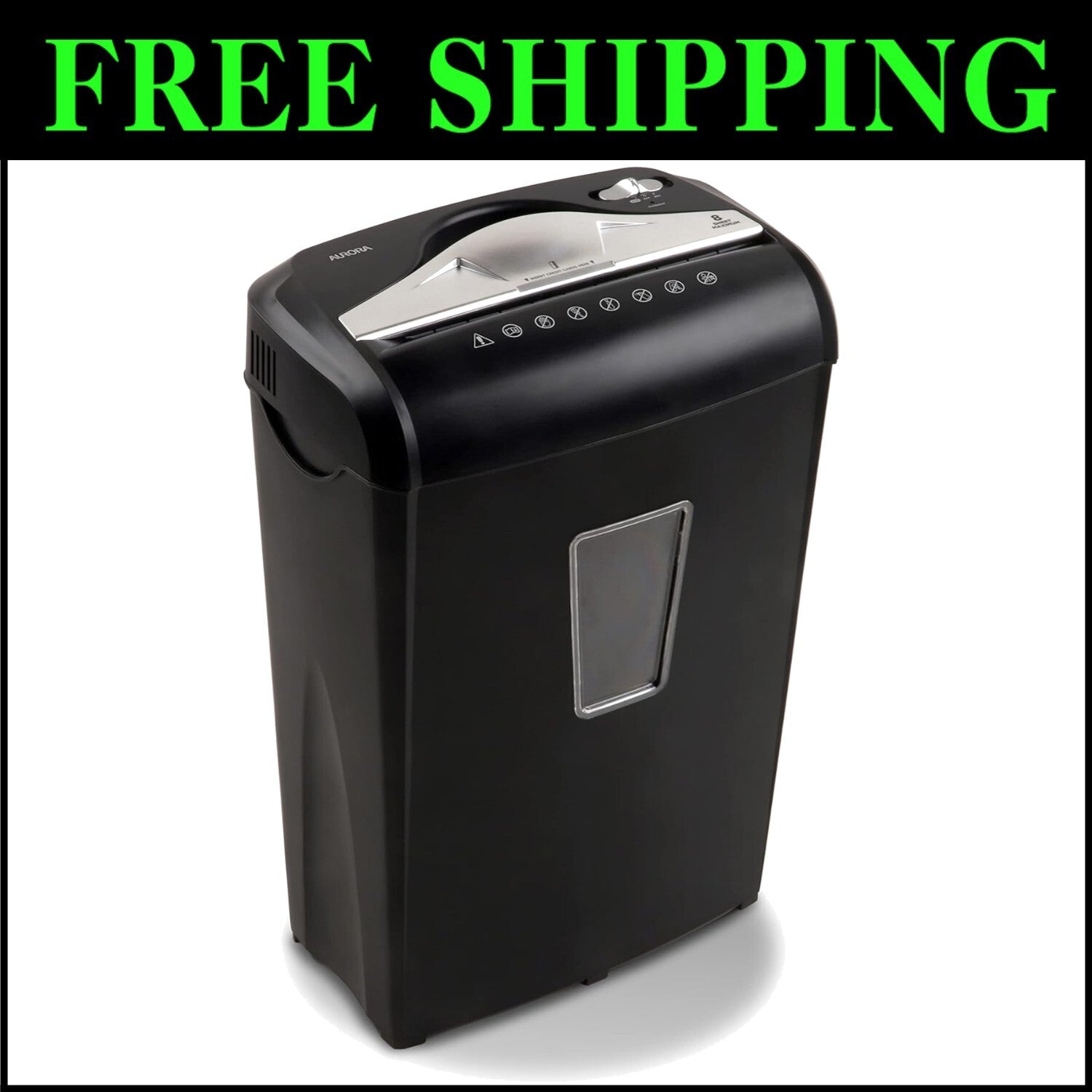 Thermal-Protected Micro-Cut Shredder for Office Use - 8 Sheets Capacity, Black