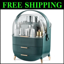 Load image into Gallery viewer, Stylish Oval Makeup Organizer with Non-Slip Feet - Ideal for Bathroom Counters